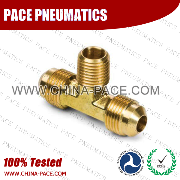Forged Male Branch Tee SAE 45°Flare Fittings, Brass Pipe Fittings, Brass Air Fittings, Brass SAE 45 Degree Flare Fittings